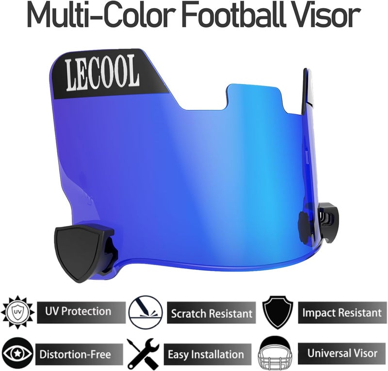 LeCool Multi-Color Football Visor,Enhance Your Game -Fits Adult & Youth Football Helmets - Image 2